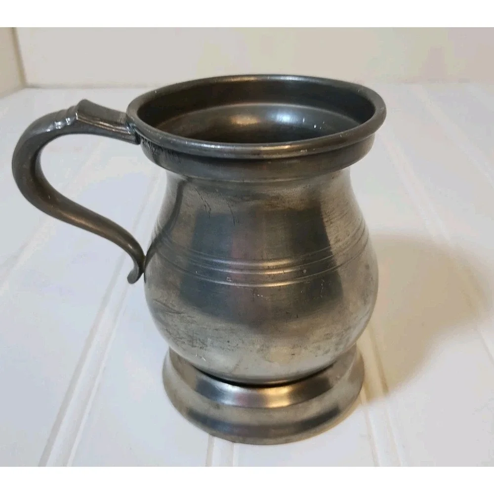Victorian Pewter 1/2 Pint Tankard Antique Vintage Baluster Style Mug Beer Stein
